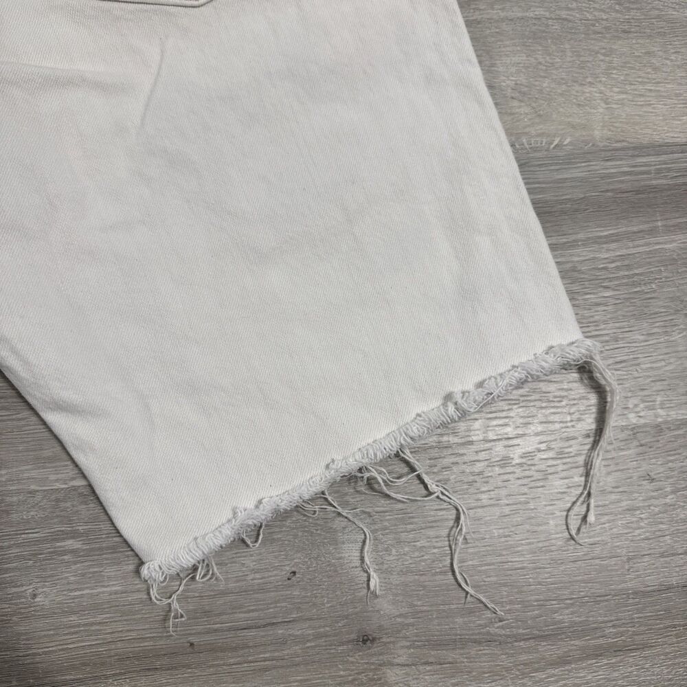 Old Navy Denim Shorts Men’s 36 White Premium Slim Cut Off Raw Hem Cotton - Picture 10 of 14